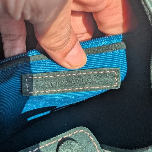 Ann Taylor vtg Y2k Hamilton soho green suede Large hobo bag - Picture 12 of 14